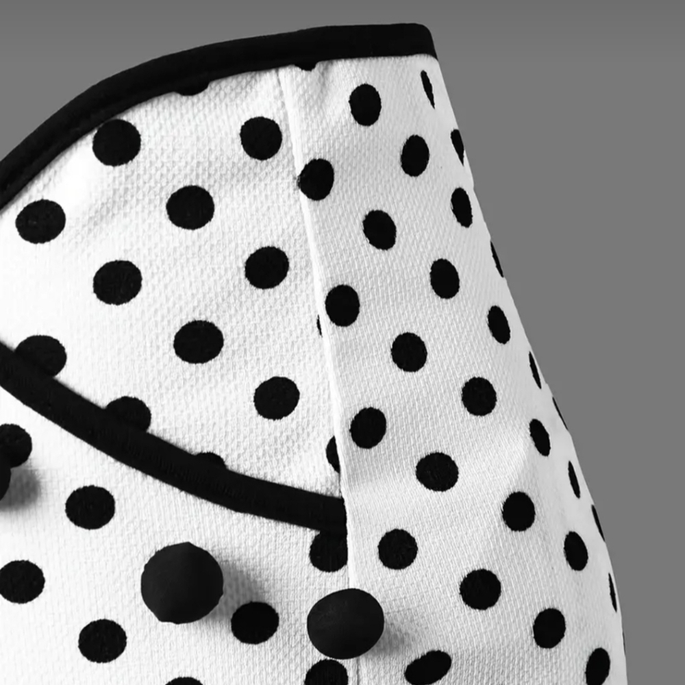 Polka Dot Midi Skirt Chic Casual High Waist - Picture 6 of 7